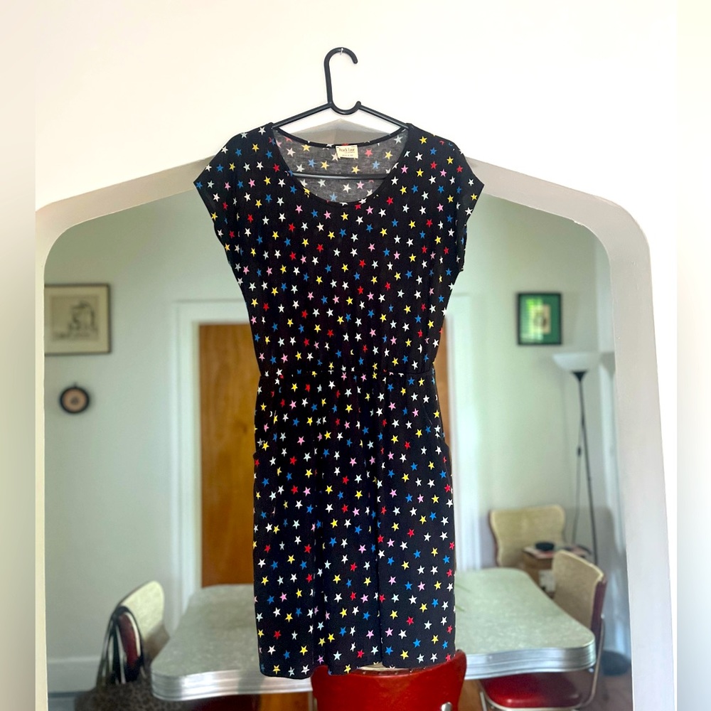 ModCloth Cute Black Dress w/Multi Colored Stars